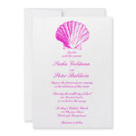 Fuscia Sea Shells Wedding Invitation