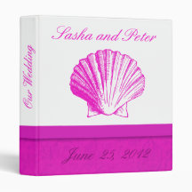 Fuscia Shell Wedding Planner 3 Ring Binder