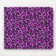 fushsia leopard print mouse pad