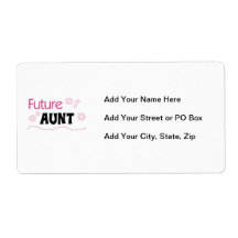 Future Aunt Black and Pink T-shirts and Gifts Personalized Shipping Labels