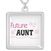 Future Aunt Black and Pink T-shirts and Gifts Personalized Necklace