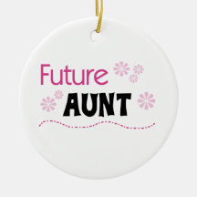 Future Aunt Black and Pink T-shirts and Gifts Christmas Ornaments