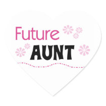 Future Aunt Black and Pink T-shirts and Gifts Heart Sticker
