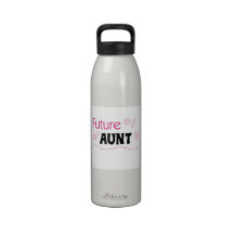 Future Aunt Black and Pink T-shirts and Gifts Water Bottles