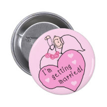 Future Bride with Heart Tshirts and Gifts Pinback Button