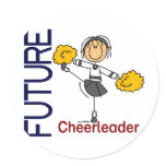 Future Cheerleader Stick Figure Round Sticker