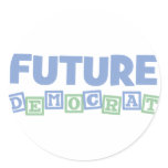 Future Democrat Blocks Round Sticker