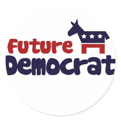 Future Democrat Round Stickers by EllesPlanet