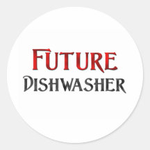 Future Dishwasher Round Stickers