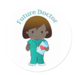 Future Doctor  Girl Round Sticker