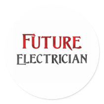 Future Electrician Round Stickers