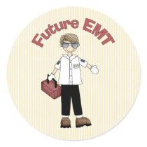 Future EMT Boy Round Stickers