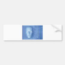 Future face concept background bumper sticker