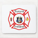 Future Firefighter Red Maltese Mousepad