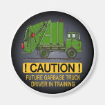 Future Garbage Truck Green Driver Magnet