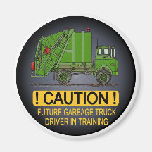 Future Garbage Truck Green Driver Magnet