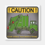 Future Garbage Truck Green Driver Magnet