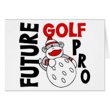 Future Golf Pro Sock Monkey Greeting Card