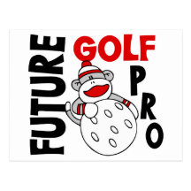 Future Golf Pro Sock Monkey Post Cards