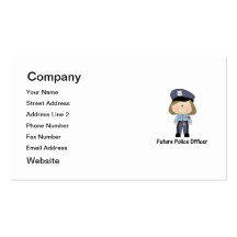 future police officer (girl) business card templates