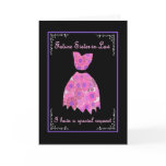 Future Sister-in-Law Bridesmaid Invite Pink Gown Greeting Cards