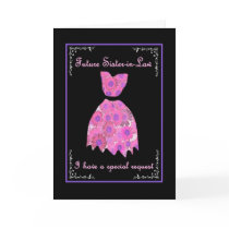 Future Sister-in-Law Bridesmaid Invite Pink Gown Greeting Cards
