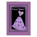 Future Sister-in-Law Bridesmaid - PURPLE Gown Greeting Cards