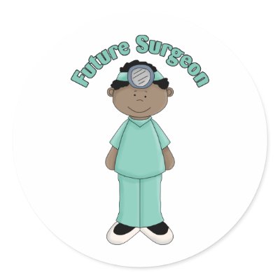 Future Surgeon African American Boy Sticker by naturetees
