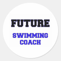 Future Swimming Coach Round Stickers