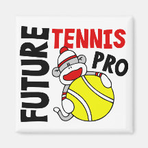 Future Tennis Pro Sock Monkey Refrigerator Magnet