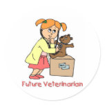 Future Vet - Little Girl Round Stickers
