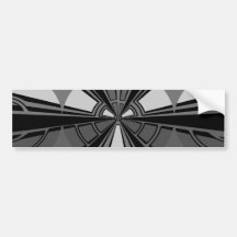 Futuristic black and grey circle design bumper sticker