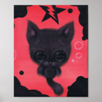 fuzzy bubble kitty art print