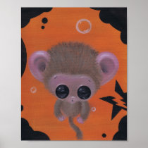 fuzzy bubble monkey art print
