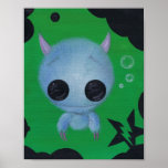 fuzzy bubble monster art print
