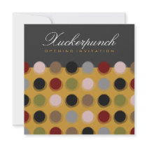 Fuzzy Dots 01 Modern Designer Party Invitation