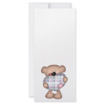 fuzzy plaid  heart love bear rack card design