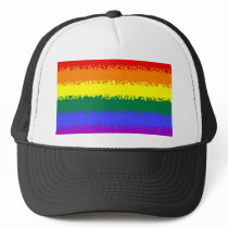 Fuzzy Rainbow Flag Mesh Hat