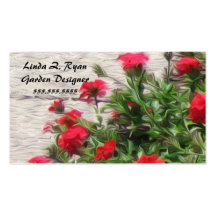 G006 BIZ - Painted Red flowers Business Card Template