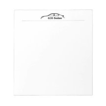 G35 Sedan black silhouette notepads