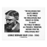 G. B. Shaw Progress Depends Upon Unreasonable Man Personalized Invites