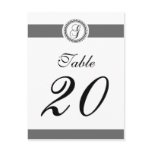 G Dot Circle Monogram Table Number (Black / Grey)