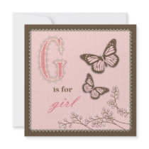 G is for Girl Invitation Square