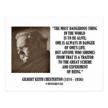 G.K. Chesterton Great Scheme Experiment Of Being Postcard