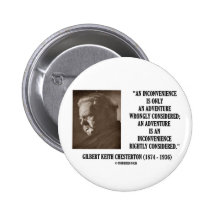 G.K. Chesterton Inconvenience Adventure Considered Pinback Buttons