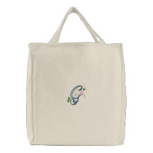 G monogram floral butterfly embroidered tote bag