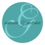 G monogram label - personalize first names round stickers