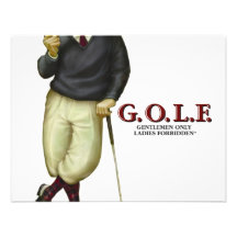 G.O.L.F. GENTLEMEN ONLY LADIES FORBIDDEN PERSONALIZED ANNOUNCEMENT