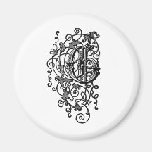 G - The Decorative Letter G Refrigerator Magnets