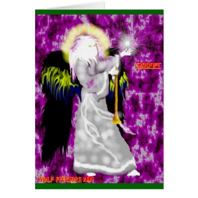 gabriel greeting card by wolffreeborn